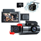 Dash Cam 3 Channel, Front and Rear Dash Cam with WiFi and Parking Mode, HD Car Camera with Night Vision and G Sensor