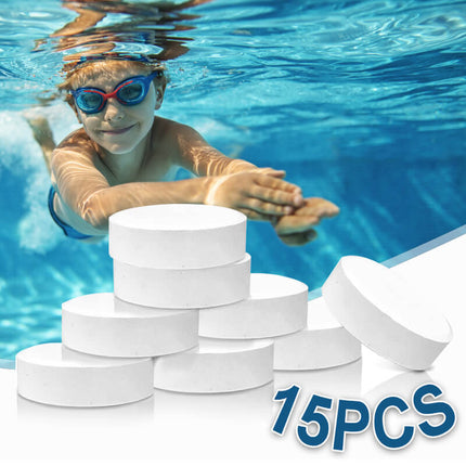 Pool Chlorine Tablets 3 Inch, 15 Pack Chlorine Tablets for Pool Floater, Slow Dissolving Pool Chemicals