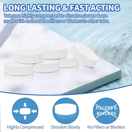 Pool Chlorine Tablets 3 Inch, 15 Pack Chlorine Tablets for Pool Floater
