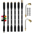 Pressure Washer Extension Wand 4000 PSI, Telescoping Power Washer Wand with 6 Nozzle Tips, Gutter Cleaning Tool for Roof