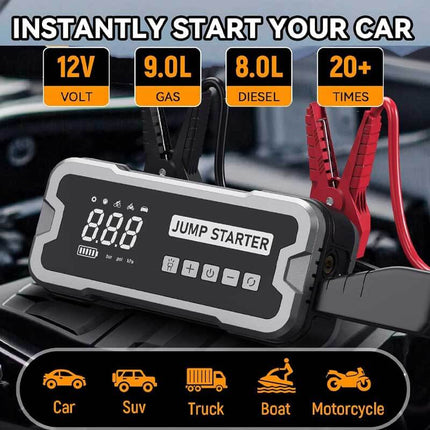 Portable Jump Starter with Power Bank, Portable Air Compressor and Tire Inflator