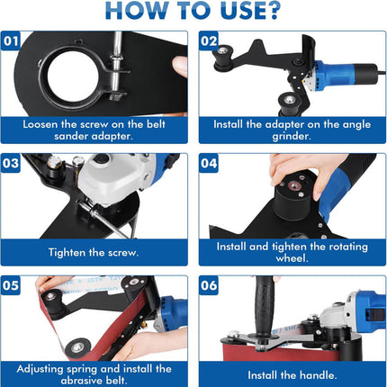 Belt Sander Attachment for Angle Grinder, Rust Removal Tool – image 9