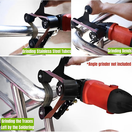 Belt Sander Attachment for Angle Grinder, Handheld Belt Sander Conversion Kit with Sanding Belts