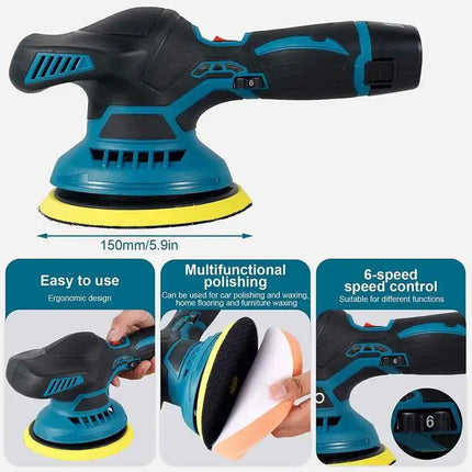 Car Buffer Polisher Cordless with 2 Batteries, Car Waxer with Car Detailing Kit – image 8