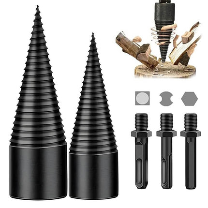 Log Splitter Drill Bit splitting a hardwood log – image 11