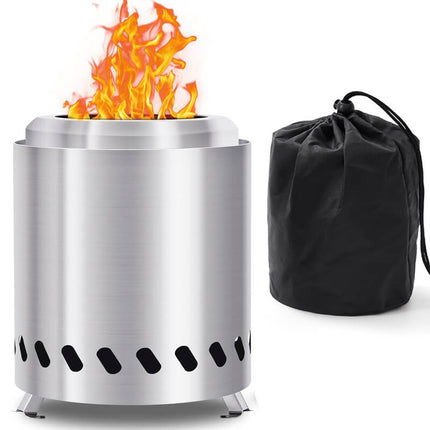 Smokeless Fire Pit, Tabletop Portable Fire Pit for Outdoor, Stainless Steel Wood Burning Fire Pit for Camping and Patio