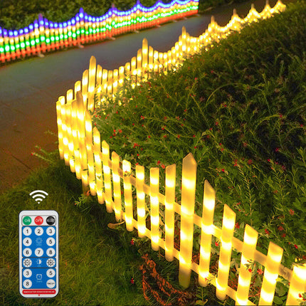 Solar Pathway Lights 8 Pack, Solar Fence Light with Remote, Outdoor Solar Garden Lights for Yard and Flower Beds