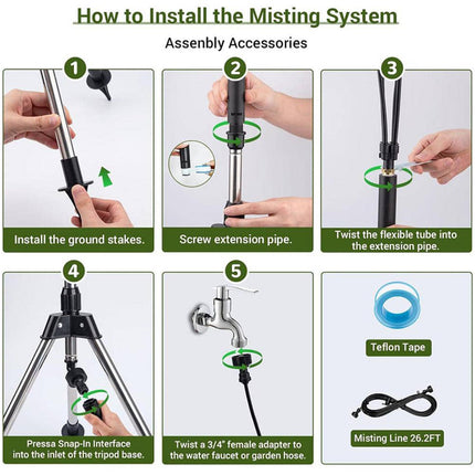 Patio Mister with Tripod, Outdoor Misting System for Backyard Cooling – image 6