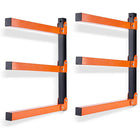 Wall Mounted Storage Rack, Foldable Garage Storage Rack for Lumber and Pipes, Steel Garage Organizer for Ladders