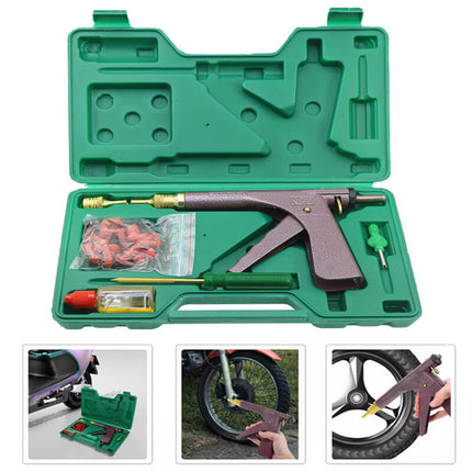 Tire Repair Kit Tubeless, Mushroom Tire Plug Kit with Plug Gun for Car and Motorcycle, Flat Tire Patch Kit for Bike