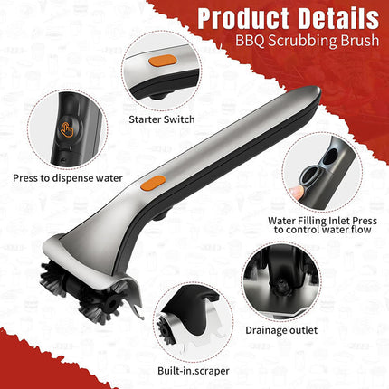 Grill Brush Electric Steam, BBQ Grill Cleaner for Gas and Charcoal Grates – image 5