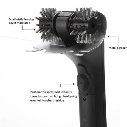 Grill Brush Electric Steam, Rotating Grill Cleaning Brush with 2 Heads – image 8