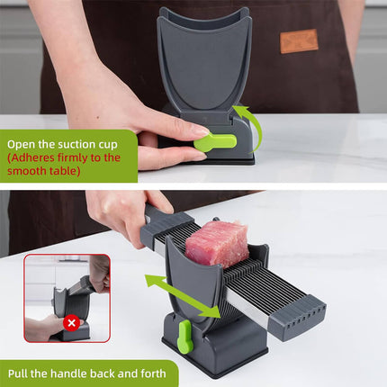 Manual Meat Slicer for Home, Stainless Steel Meat Slicer with Adjustable Blades – image 4