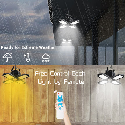 Solar Outdoor Lights for Shed, Solar Barn Light with Motion Sensor and Remote