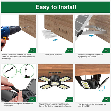 Solar Barn Light with Motion Sensor and Remote, Solar Outdoor Lights for Shed – image 4