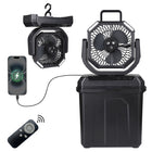Portable Misting Fan for Outdoor, Battery Powered Fan for Camping with Remote, Rechargeable Fan with LED Light