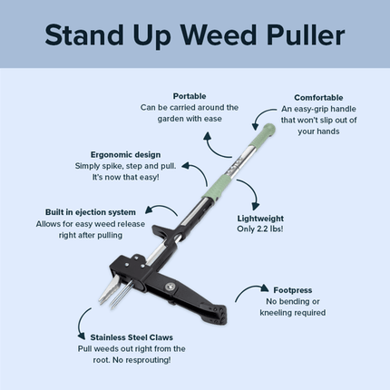 Stand Up Weed Puller Tool with Long Handle, Weed Removal Tool for Lawn, Garden Weeding Tool – image 5