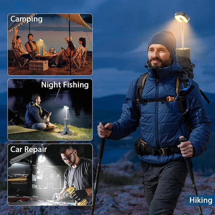 Camping Light with Speaker and Power Bank, Rechargeable Outdoor Lantern for Tent