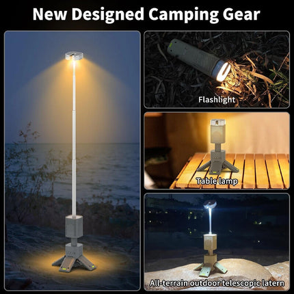 Camping Light with Speaker and Power Bank, Telescopic LED Camping Lantern – image 8