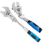Adjustable Wrench 10 Inch, Ratchet Wrench with 180 Degree Folding Head, Telescopic Monkey Wrench, Hand Tools