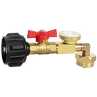Propane Refill Adapter with Ball Valve and 90 Degree Elbow, Propane Tank Refill Adapter for 1 lb Propane Cylinder