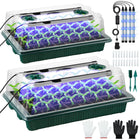Seedling Tray with Grow Light, 2 Pack Seed Starter Tray, Full Spectrum Grow Light for Seedlings, Grow Lights for Indoor
