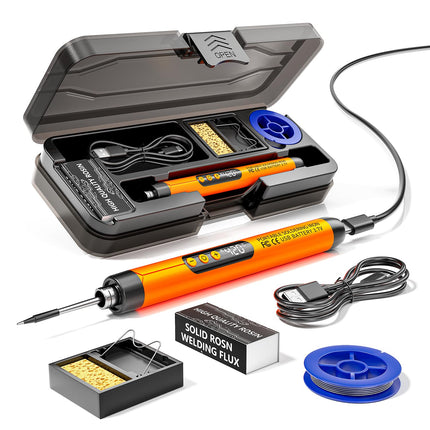 Soldering Iron Cordless, Portable Soldering Iron with Digital Display, USB C Soldering Kit, Solder Wire and Paste