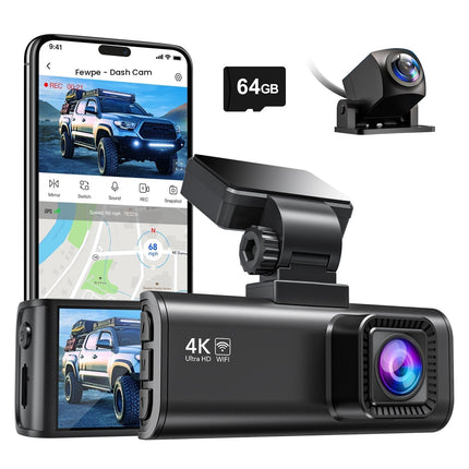 4K Dash Cam Front and Rear, Car Dash Camera with WiFi and Night Vision – image 10