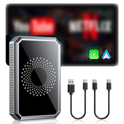 Wireless CarPlay Adapter with Video Apps, Wireless Android Auto Adapter