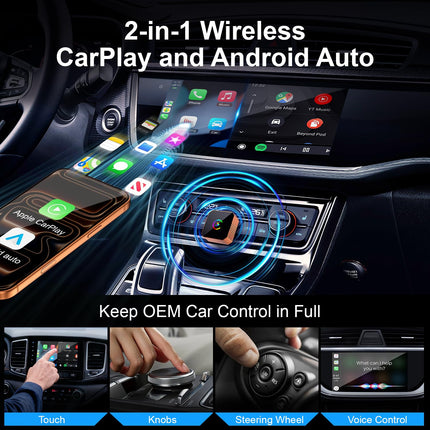 Wireless CarPlay Adapter, Cordless CarPlay Dongle for Wired Cars