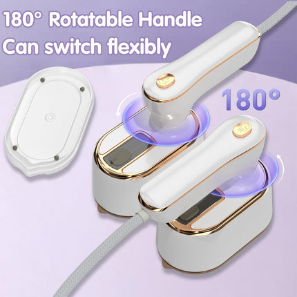 Clothes Iron with Steam, Mini Steam Iron 1000W with Foldable Handle
