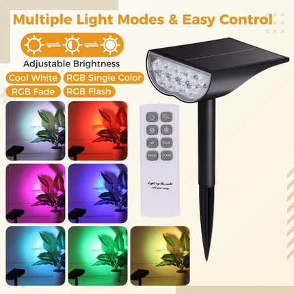 Solar Spotlights Outdoor, Color Changing Solar Lights Outdoor with Remote – image 5