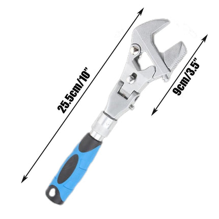Adjustable Wrench 10 Inch, Ratchet Wrench with 180 Degree Folding Head