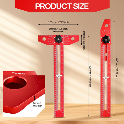 T Square Ruler, Angle Finder Tool