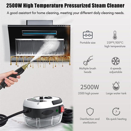 Handheld Steam Cleaner with 3 Brushes, High Pressure Steam Cleaning Machine