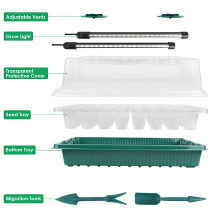 Seed Starter Tray with Grow Light, 40 Cell Seedling Starter Trays with Humidity Dome – image 7