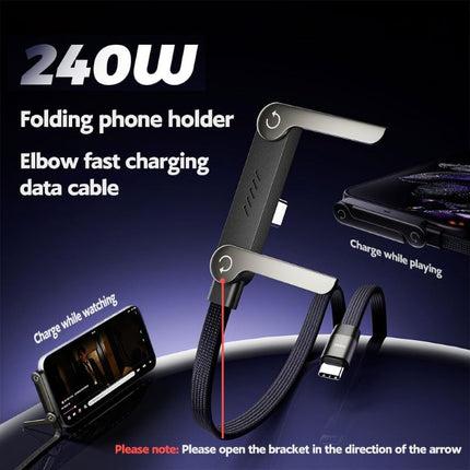 USB C to USB C Cable, Right Angle USB C Cable with Phone Stand