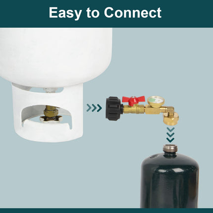 Propane Tank Refill Adapter for 1 lb Propane Cylinder, Propane Refill Adapter with Ball Valve