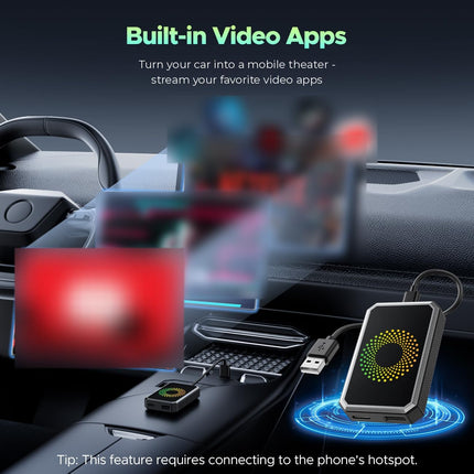 Wireless CarPlay Adapter with Video Apps, CarPlay AI Box with Dual WiFi and USB Playback – image 5