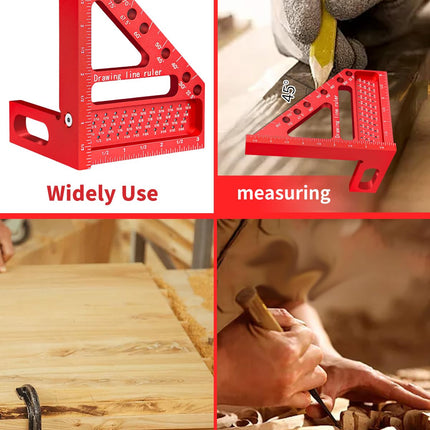 Multi Angle Carpenter Square Ruler, 3D Aluminum Triangle Ruler with Protractor – image 5