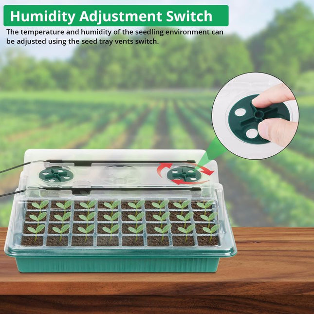Seed Starter Tray with Grow Light, 40 Cell Seedling Starter Trays with Humidity Dome, Seedling Grow Light with Timer_01