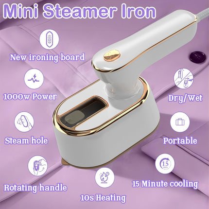 Clothes Iron with Steam, Mini Steam Iron 1000W with Foldable Handle – image 6