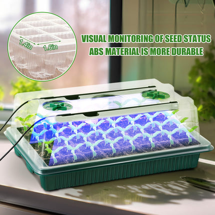 Seedling Tray with Grow Light, 2 Pack Seed Starter Tray – image 6