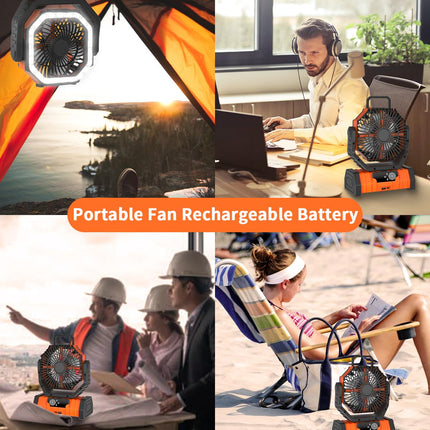 Portable Fan for Camping with LED Lantern and Remote, Rechargeable Oscillating Fan – image 8