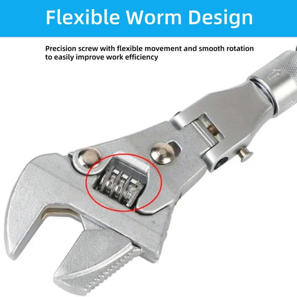 Adjustable Wrench 10 Inch, Ratchet Wrench with 180 Degree Folding Head – image 8