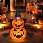 Halloween Pumpkin Decor 3 ft Set of 2, Lighted Pumpkin Halloween Decorations Outdoor and Indoor, Giant Pumpkin with Hat