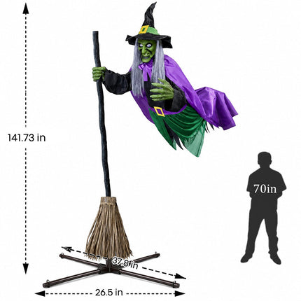 Halloween Decor Flying Witch on Broom, Halloween Yard Decor for Porch – image 5