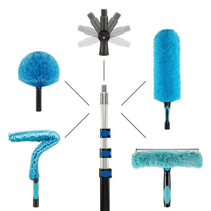 Extendable Duster for High Ceiling, 12 ft Cobweb Duster with Light Bulb Changer – image 4