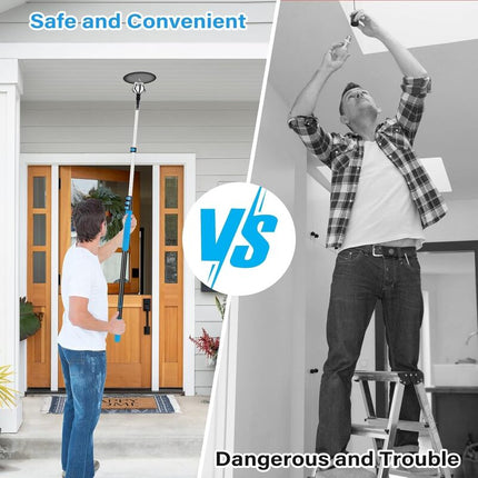 Extendable Duster for High Ceiling, 12 ft Cobweb Duster with Light Bulb Changer – image 10
