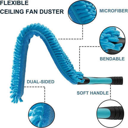 Extendable Duster for High Ceiling, 12 ft Cobweb Duster with Light Bulb Changer – image 7